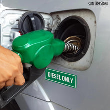 Load image into Gallery viewer, Bulk Case of 250 Sets - Sutter Signs 3pc Diesel Only Stickers for Fuel Tank | Weatherproof Adhesive Decals for Trucks, Tractors, Fuel Cans, Gas Caps