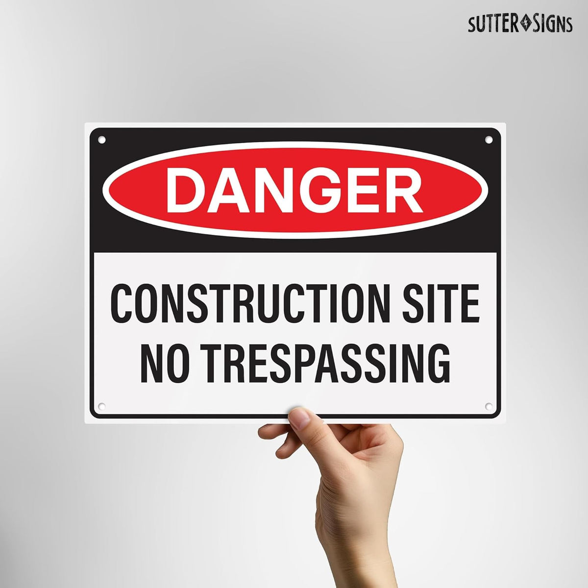 14x10 Sign Bulk Case of 50 Signs - Danger Construction Site Sign 14x10 Inch, Alum ...