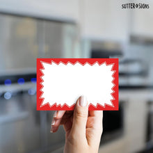 Load image into Gallery viewer, Bulk Case of 100 Sets - Sale Signs for Retail Stores 50pcs, 3.5" x 5.5", Red Starburst Paper Card Price Tags for Yard Sale, Garage Sale