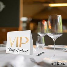 Load image into Gallery viewer, Bulk Case of 100 Sets - VIP Table Sign 10 Pack | Reserved Table Tent Night Club Signs for Bottle Service, Parties, Events (White)