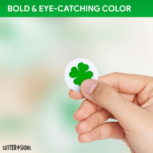 Load image into Gallery viewer, Bulk Case of 100 Rolls - 4 Leaf Clover Stickers, 1" Diameter 500pcs, St. Patrick's Day Shamrock Perforated Stickers, 500pcs