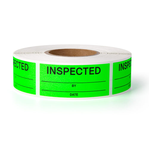 Bulk Case of 100 Rolls - 600pcs Inspected Stickers for Quality Control, Inventory, Color Coding, 1
