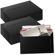 Load image into Gallery viewer, Bulk Case of 10 Sets - 100pcs Card Shipping Envelopes, 340gsm Tear Seal Mailers 7" x 4.35" - Black, Ultra-Rigid 340gsm Protection, Fast Tear-Strip Seal, Fits Toploaders &amp; Semi-Rigids, Sleek Matte Black Finish