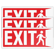 Load image into Gallery viewer, Bulk Case of 250 Sets - 3pcs Exit Sign Stickers, 10" x 4" Weatherproof UV Laminated Vinyl Exit Stickers for Office, Workplace, Business