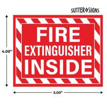 Load image into Gallery viewer, Bulk Case of 125 Sets - 10pcs Fire Extinguisher Inside Stickers | Self Adhesive Weatherproof Vinyl Fire Extinguisher Decals, Perfect for Indoor/Outdoor Use, Trucks, RVs, Vehicles