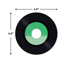 Load image into Gallery viewer, Bulk Case of 120 Sets - Vinyl Record Cutouts 4.5&quot; | Disco Party Decorations, 80s 70s 60s Rock and Roll Party Favors, Groovy Classroom Decor for Music Bulletin Board | 54pcs Cardstock Cut Outs &amp; 54pcs Glue Dot Stickers