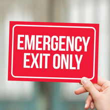 Load image into Gallery viewer, Bulk Case of 250 Sets - Emergency Exit Only Sticker Signs (Pack of 2)
