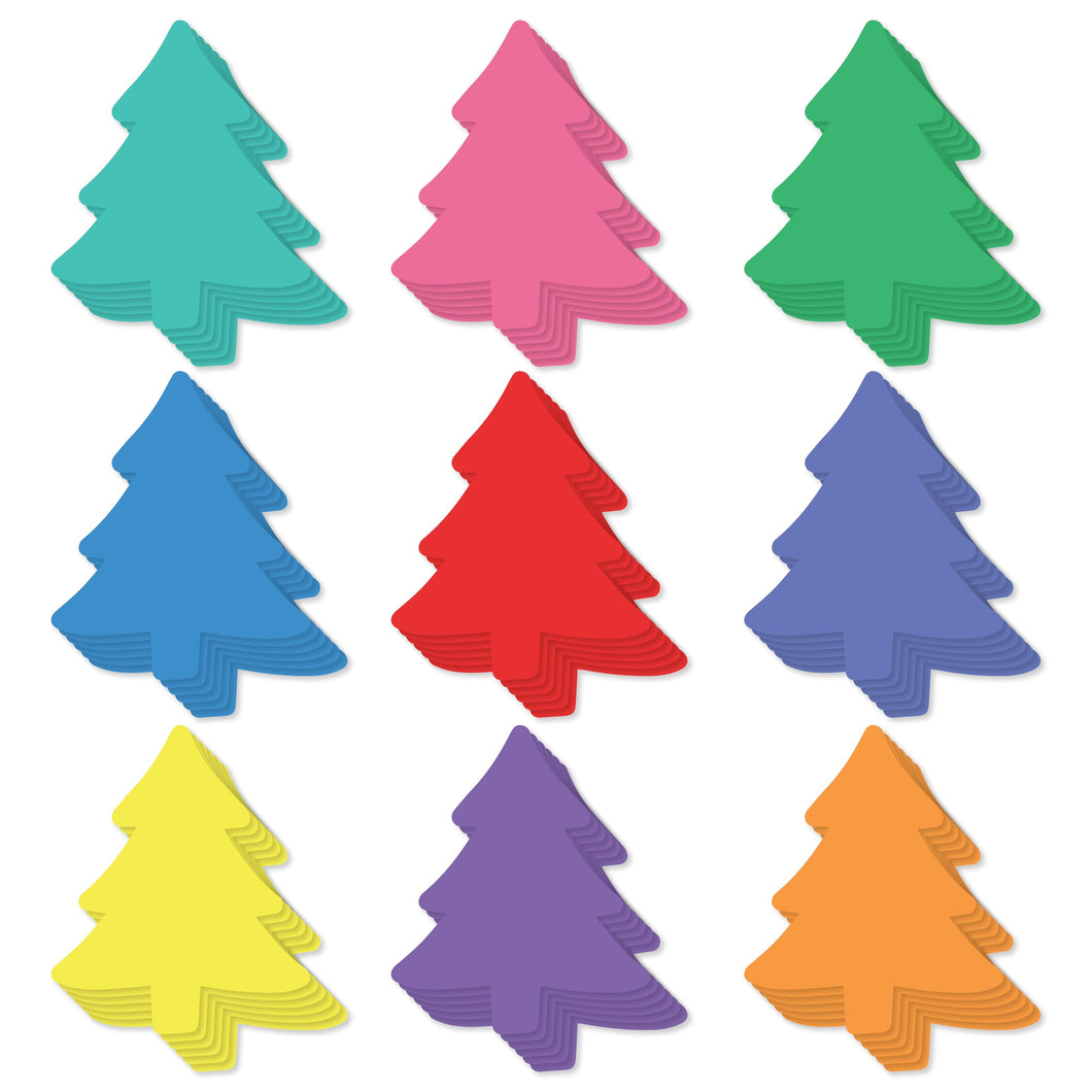 Bulk Case of 100 Sets - Paper Tree Cutouts 108pcs | Cut Out Shapes for Bulletin Board, Classroom, Decorations, Crafts