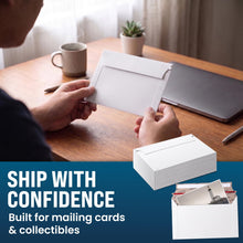 Load image into Gallery viewer, Bulk Case of 20 Sets - 50pcs Card Shipping Envelopes, 340gsm Tear Seal Mailers 7" x 4.35" - White, Ultra-Rigid 340gsm Protection, Fast Tear-Strip Seal, Fits Toploaders &amp; Semi-Rigids, Sleek Matte White Finish