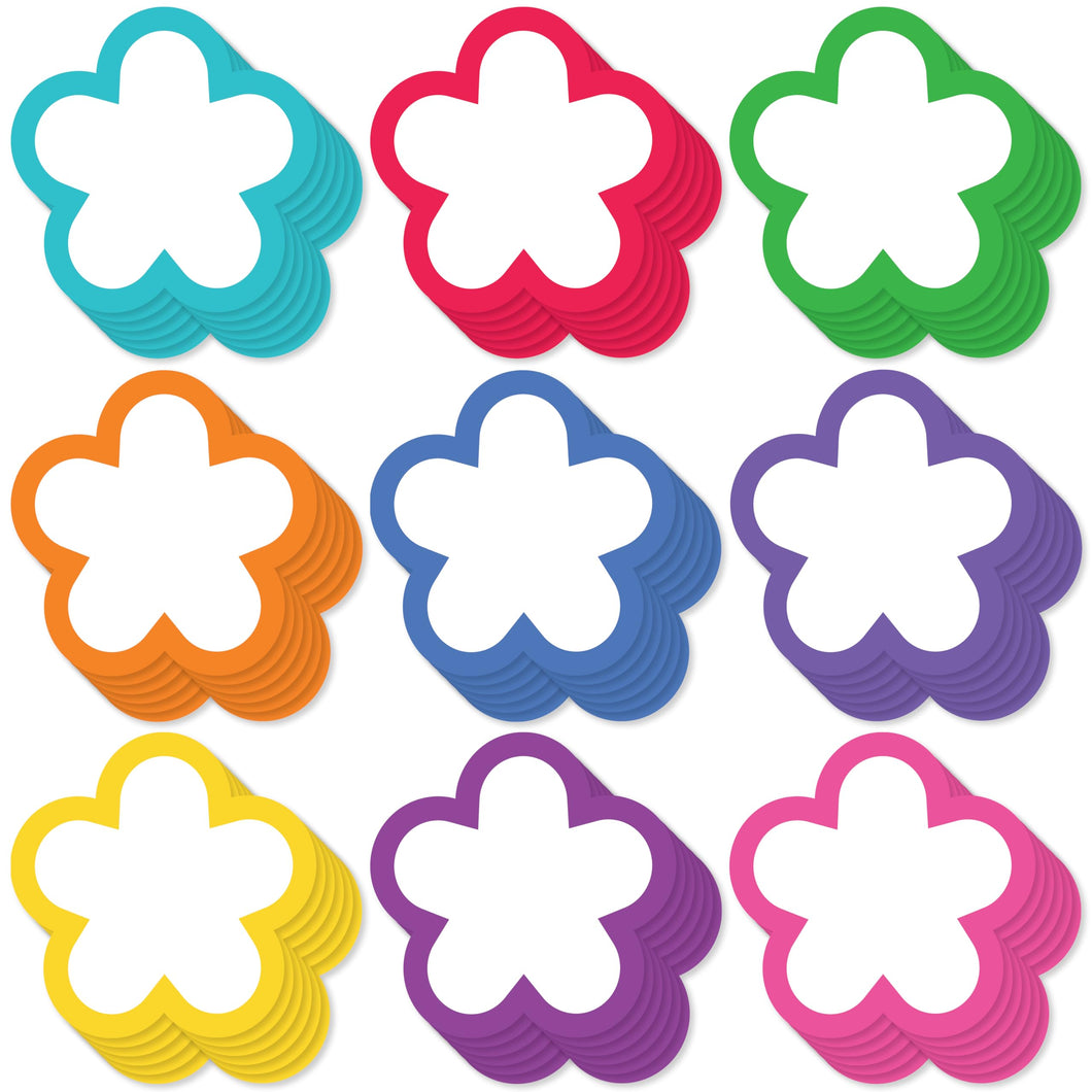 Bulk Case of 100 Sets - Paper Flower Cutouts 108pcs | Cut Out Shapes for Bulletin Board, Classroom, Decorations, Crafts. 3