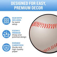 Load image into Gallery viewer, Bulk Case of 100 Sets - Baseball Paper Cutouts 50pcs | 5" Sports Ball Cut Outs for Party Decorations, Wall Decor, Bulletin Board