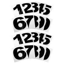 Load image into Gallery viewer, Bulk Case of 50 Sets - Black Vinyl Numbers 6 Inch 0-9 (2 Sets) - Weatherproof Peel and Stick Adhesive Number Stickers