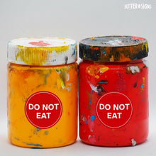 Load image into Gallery viewer, Bulk Case of 100 Sets - 500pcs Do Not Eat Warning Labels, 1.5" Diameter Safety Warning Stickers