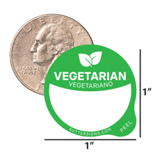 Load image into Gallery viewer, Bulk Case of 100 Rolls - Vegetarian Food Labels 1000 pcs | 1&quot; Dot Blank Sticker Labels to Write On for Party Buffet, Delis, Sandwich Shops, Food Containers