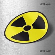 Load image into Gallery viewer, Bulk Case of 250 Sets - Nuclear Radiation Warning Symbol Stickers - Individually Die-Cut - 3-Inch Diameter (Pack of 4 Decals)