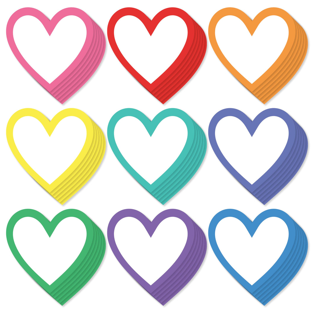Bulk Case of 100 Sets - Paper Heart Cutouts 108pcs | Cut Out Shapes for Bulletin Board, Classroom, Decorations, Crafts. 3