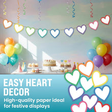 Load image into Gallery viewer, Bulk Case of 100 Sets - Paper Heart Cutouts 108pcs | Cut Out Shapes for Bulletin Board, Classroom, Decorations, Crafts. 3" x 3"