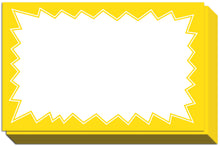 Load image into Gallery viewer, Bulk Case of 100 Sets - Sale Signs for Retail Stores 50pcs, 3.5&quot; x 5.5&quot; | Yellow Starburst Paper Card Price Tags for Yard Sale, Garage Sale