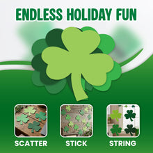 Load image into Gallery viewer, Bulk Case of 100 Sets - Shamrock Paper Cutouts 100pcs, 3" Bulletin Board Cut Outs for St Patricks Day, Party Decorations, Classroom, Wall Decor