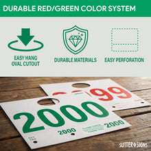 Load image into Gallery viewer, Car Service Tags 2000-2999 - Bulk Case of 3 Sets (3,000 Tags Total)