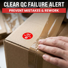 Load image into Gallery viewer, Bulk Case of 500 Sets - 500pcs QC No Pass Stickers for Quality Control, 0.5" Inspection Fail Stickers for Quality Control