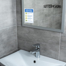 Load image into Gallery viewer, Bulk Case of 250 Sets - 6pcs Employee Hand Wash Sign Stickers | Handwashing Guide Safety Signs for Workplace, Restaurant and Business Restrooms