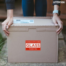 Load image into Gallery viewer, Bulk Case of 50 Sets - 100pcs Handle With Care Glass Shipping Stickers, 3" x 5" Fragile Shipping Warning Labels