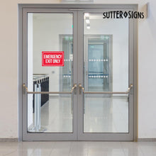 Load image into Gallery viewer, Bulk Case of 250 Sets - Emergency Exit Only Sticker Signs (Pack of 2)
