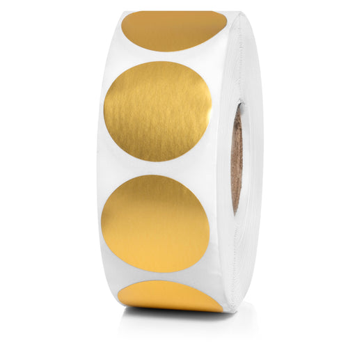 Bulk Case of 100 Sets - 1000pcs Gold Dot Stickers Roll 1 inch Diameter