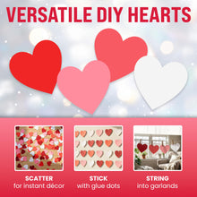 Load image into Gallery viewer, Bulk Case of 100 Sets - Red &amp; Pink Paper Heart Cutouts 108pcs, Cut Out Shapes for Valentine's Day, Bulletin Board, Classroom, Decorations, Crafts