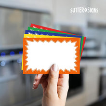 Load image into Gallery viewer, Bulk Case of 50 Sets - Sale Signs for Retail Stores - 100pcs, 3.5&quot; x 5.5&quot; Variety Color Price Tags for Yard &amp; Garage Sale