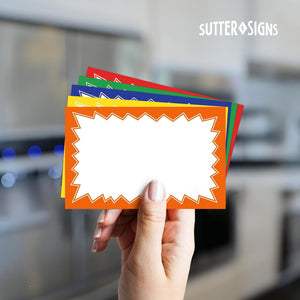 Bulk Case of 50 Sets - Sale Signs for Retail Stores - 100pcs, 3.5" x 5.5" Variety Color Price Tags for Yard & Garage Sale