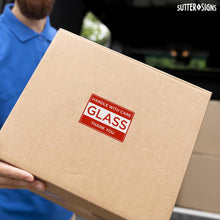 Load image into Gallery viewer, Bulk Case of 50 Sets - 100pcs Handle With Care Glass Shipping Stickers, 3" x 5" Fragile Shipping Warning Labels