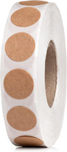Load image into Gallery viewer, Bulk Case of 50 Sets - 1000pcs Kraft Dot Stickers 2 inch Diameter, 500 per roll (Pack of 2)