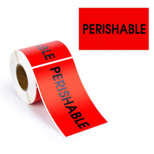Load image into Gallery viewer, Bulk Case of 20 Rolls - 300pcs Perishable Labels for Shipping Receiving, 3" x 5" Bright Red Perforated Stickers