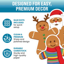 Load image into Gallery viewer, Bulk Case of 100 Sets - Gingerbread Paper Cutouts 54pcs | Bulletin Board Cut Outs for Party Decorations, Classroom, Wall Decor