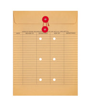 Load image into Gallery viewer, Bulk Case of 5 Sets - Interoffice Envelopes with String, 10" x 13" (Pack of 100), String Tie Interdepartmental Envelopes, Sturdy 100gsm Paper
