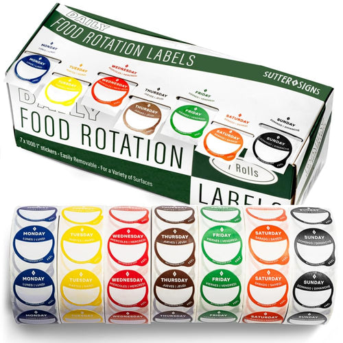 Bulk Case of 10 Sets - 2pk Day Dots Food Labels | 1