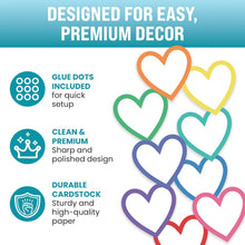 Load image into Gallery viewer, Bulk Case of 100 Sets - Paper Heart Cutouts 108pcs | Cut Out Shapes for Bulletin Board, Classroom, Decorations, Crafts. 3" x 3"