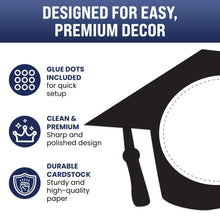 Load image into Gallery viewer, Bulk Case of 100 Sets - Graduation Cap Paper Cutouts 100pcs Bulletin Board Cut Outs for Grad, Party Decorations, Classroom, Table Decor