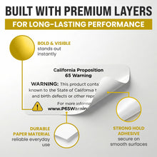 Load image into Gallery viewer, Bulk Case of 50 Rolls - 500pcs Prop 65 Warning Stickers, 1" x 2" Perforated Safety Labels for Shipping Receiving Prop 65 California Warning Labels