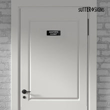 Load image into Gallery viewer, Bulk Case of 250 Signs - Janitor's Closet Sign, Durable ABS Plastic with Full Adhesive Backing, Sign for Door or Wall, 2x6"