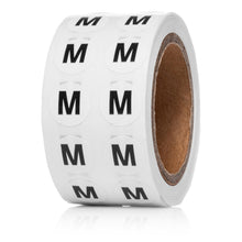 Load image into Gallery viewer, Bulk Case of 100 Sets - 1000pcs Letter M Stickers, 0.5" Letter Sticker Dot Labels for Organization, Inventory, 1000/roll