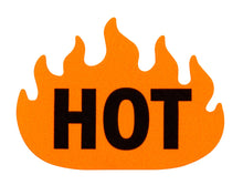 Load image into Gallery viewer, Bulk Case of 100 Rolls - Hot Flame Stickers (500pcs), Spicy Food &amp; Rave Decals 1.6"x1.2"