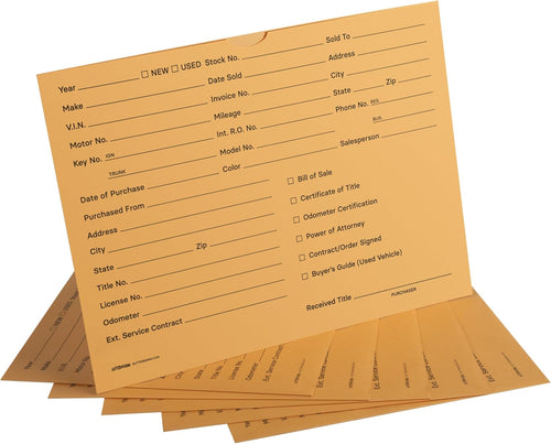 Bulk Case of 10 Sets - Vehicle Deal Envelopes 100 ct, 9