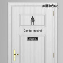 Load image into Gallery viewer, Restrooms for Customer Use Only Sticker Signs (Pack of 2)