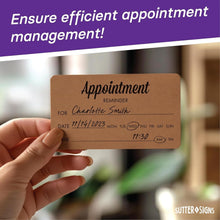 Load image into Gallery viewer, Bulk Case of 50 Sets - Appointment Reminder Cards 200 ct | Hair Stylist Must Haves, Cosmetology Salon Essentials, Cleaning Business Cards, Massage Therapist Supplies | Kraft Appointment Cards