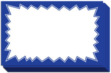 Load image into Gallery viewer, Bulk Case of 100 Sets - Sale Signs for Retail Stores 50pcs, 3.5" x 5.5" | Blue Starburst Paper Card Price Tags for Yard Sale, Garage Sale