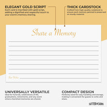 Load image into Gallery viewer, Bulk Case of 100 Sets - Share A Memory Cards for Funeral 3x5 inch | 50 Memorial Cards