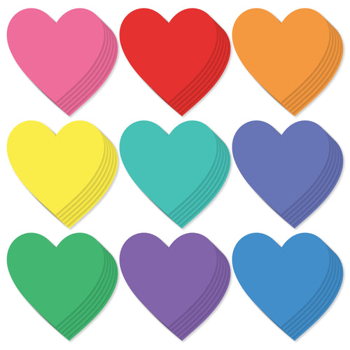 Bulk Case of 100 Sets - Paper Heart Cutouts 108pcs | Cut Out Shapes for Bulletin Board, Classroom, Decorations, Crafts. 3